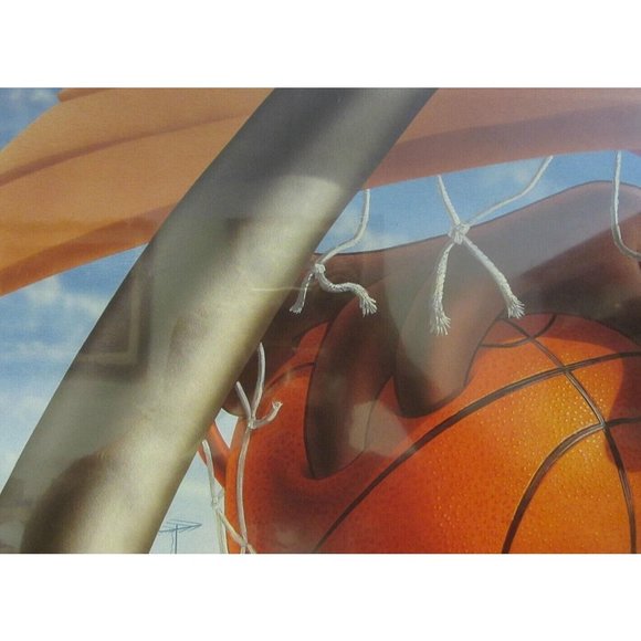 LOONEY TUNES POSTER~Taz Slam Dunk Over Bugs Bunny Porky Pig Tasmanian Basketball - Picture 3 of 9